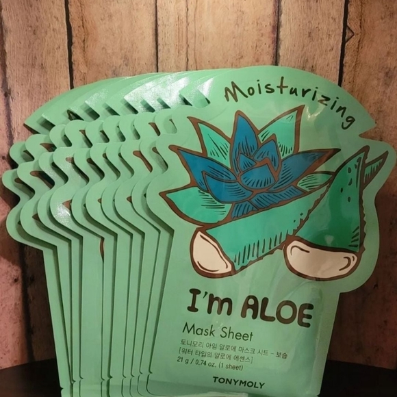 Tony Moly I'm Aloe (Moisturizing) Face Masks‎ (10 pack) - Picture 1 of 2